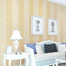 简约欧式竖条纹立体发泡壁纸米黄 无纺布客厅卧室背景墙纸咖啡色