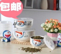 厂价直销潮州陶瓷保鲜碗3件套 陶瓷保鲜盒套装 多图密封陶瓷碗