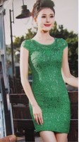 2016夏新款东方贵族664464高档蕾丝时尚修身生活旗袍裙专柜正品