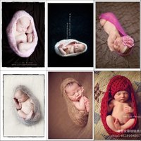 满月宝宝摄影艺术照毛线造型睡袋  新生儿拍照 写真 摄影道具造型
