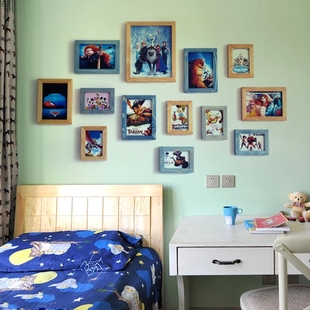 创意儿童房家居照片墙宜家复古风格幼儿园托儿所专用装饰背景墙