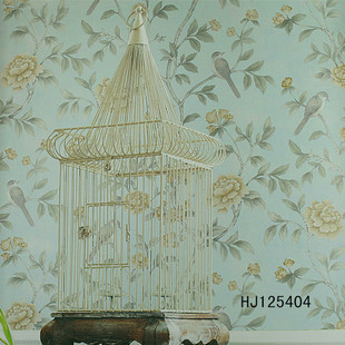 雅琪诺墙纸中式花鸟奥斯龙无纺布壁纸客厅书房HJ125404正品