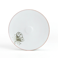 手绘脂白陶瓷杯托茶垫杯垫功夫木隔热垫茶托圆形日式茶具茶道配件
