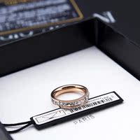 欧娜高端品质满钻14K玫瑰金钛钢戒指女韩国代购食指环精品配饰品