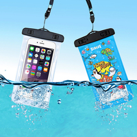 卡通透明手机防水袋 户外旅行游泳收纳袋 漂流潜水 大屏手机触屏