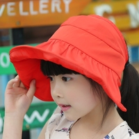 遮阳帽女太阳帽遮夏天女童防紫外线户外防晒帽亲子可折叠半空顶帽