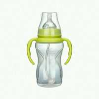 好可爱宽口径初生宝宝自动吸管pp奶瓶耐摔新生婴儿奶瓶耐热带手柄