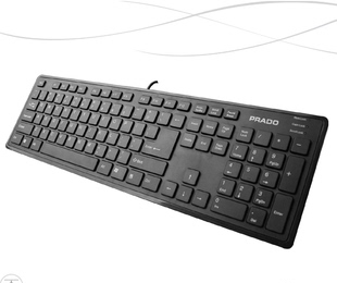 普拉多键盘K-110永固派永不掉键有线键盘USB接品防水超薄内置铁板