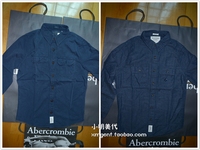 美国代购正品AF Abercrombie Fitch男15新款旗舰工装百搭纯色衬衫