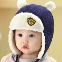 韩版婴儿帽子宝宝毛绒帽婴儿护耳帽冬天雷锋帽宝宝帽新生儿童帽子
