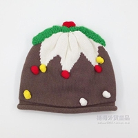 秋冬宝宝帽子新款纯棉婴儿帽子圣诞树款儿童帽0-3-6-12月宝宝包邮