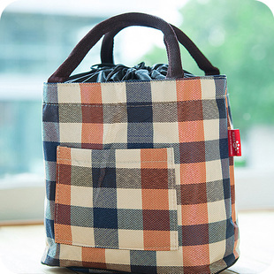包邮圆筒防水饭盒包帆布带饭包 可爱手提袋便当袋子 小拎包便当包