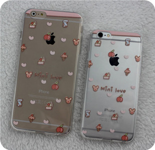 卡通可爱爱心冰激凌 苹果iPhone6s手机壳6plus软硅胶4.7全包5.5+