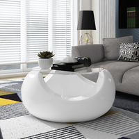 艾依美儿创意圆形时尚钢化玻璃茶几简约北欧电视柜布艺沙发组合