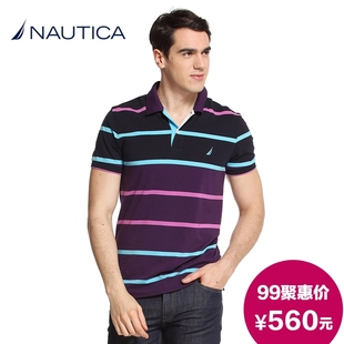 【99聚价560元】NAUTICA/诺帝卡男15年夏短袖POLO衫KC52065SL修身