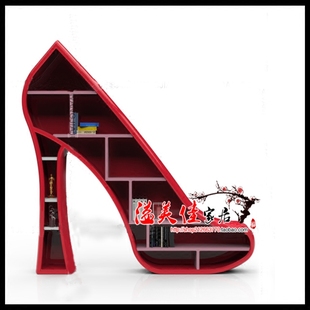 钢琴烤漆书柜创意高跟鞋书柜意大利设计书架时尚个性置物架定制