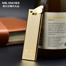 正品MR.SMOKE烟先生个性创意男女超薄纯铜打火机超薄拉丝