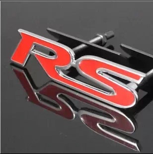 汽车中网RS改装标 中网标金属车标 个性车贴 汽车装饰 汽车贴纸