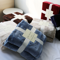 出口高端法兰绒毛毯加厚单人加大珊瑚绒冬季床单纯色沙发盖毯双人