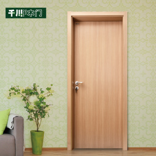 千川木门 现代简约 实木复合门 室内门 套装门 免漆 红橡Q057