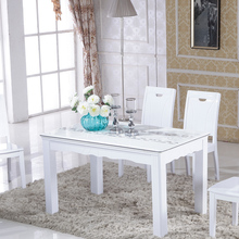 现代小户型餐台大理石餐桌椅组合客厅饭桌子简约饭桌烤漆实木餐台