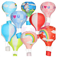 幼儿园教室走廊儿童房装饰品挂饰卡通热气球纸质灯笼吊饰节日布置