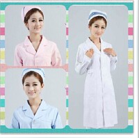 护士服长袖  西服领护士服白色、粉色、蓝色  药店工作服一件包邮