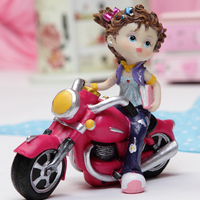 摩托车摆件树脂人物送女孩礼品家居饰品工艺创意时尚纪念品
