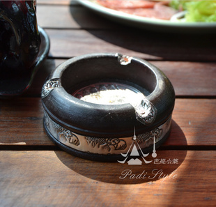特价 泰国手工实木仿古创意装饰烟灰缸 器皿 东南亚泰式家居饰品