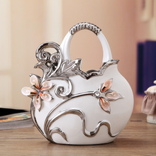 新款手袋陶瓷花瓶摆件欧式家居房间客厅装饰品摆设工艺品结婚礼品