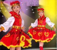 少数民族表演服少儿童蒙族舞蹈服西藏族幼儿蒙古舞服装女童演出裙