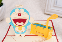 儿童节可爱六一贺卡 机器猫哆啦A梦 立体创意卡通小卡片批发祝福
