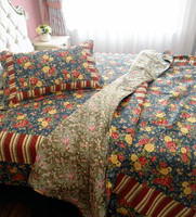 美式风情床罩被子四件套绗缝四件套秋冬床盖床单夏天空调凉被毯子