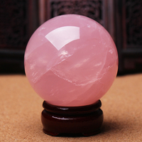开光纯天然粉水晶球摆件粉晶球摆件助爱情水晶粉色促姻缘 包邮！