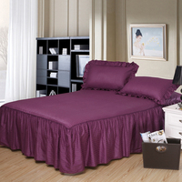 纯棉纯色床罩床裙式单件 全棉床套床盖1.5米1.8m双人2.0床群夏季