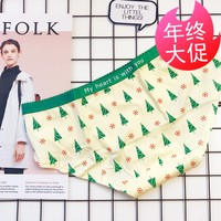 韩国风圣诞树可爱字母纯棉质面料全棉运动性感中低腰女士三角内裤
