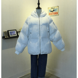 韩国15冬季新款女装棉服 韩版连帽厚实时尚中长款面包服棉衣