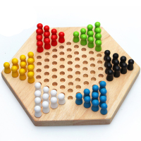 木制益智玩具六角跳棋木制玩具亲子儿童礼物智力开发桌面游戏棋