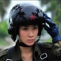 摩托车空军双片飞行员头盔 半盔 四季盔双镜片玻璃钢盔男女盔多色