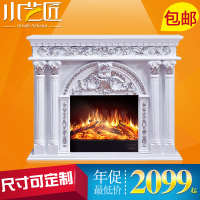 欧式 罗马柱壁炉 白色 描银 壁炉 装饰柜 壁炉电视柜 电壁炉 特价
