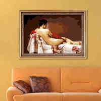 自油自画手绘diy数字油画包邮客厅卧室装饰人物壁画人体艺术裸女