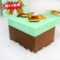 加高长方形礼品盒包装盒礼物盒 手表收纳盒套盒批发定做 绿盖咖底