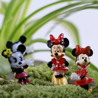 多肉植物盆栽苔藓微景观饰品迷你米老鼠卡通摆件DIY米奇米妮玩具