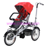 欧美时尚母婴自行车可折叠多功能亲子车带儿童安全户外手推车