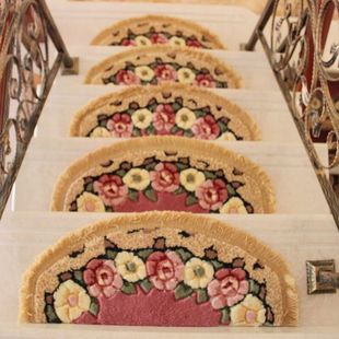 欧式剪花楼梯垫 踏步垫 免胶自粘型 腈纶地垫地毯楼梯毯楼梯垫