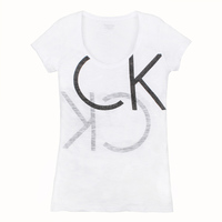 清仓特卖 Calvin Klein正品代购女夏装 CK字母圆领短袖T恤女