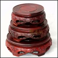 促销红木工艺品红酸枝瓷器花瓶底座红木奇石根雕底座紫砂壶架套价