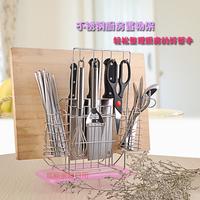 刀架 厨房用品置物架不锈钢筷子笼刀架厨具架砧板架多功能刀架