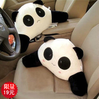那卡 可爱熊猫靠枕头枕 汽车头枕 车用腰靠垫护腰枕 车载毛绒玩具
