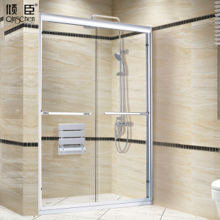 倾臣淋浴房整体一字形简易屏风隔断卫生间门定制浴屏浴室玻璃门